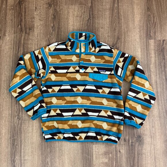 Patagonia Jackets & Blazers - Patagonia Synchilla Geometric Aztec Tribal Print Snap T Sz M